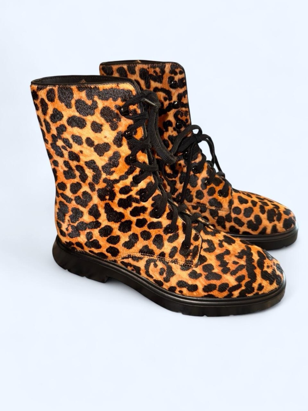 STUART WEITZMAN - MCKENZEE COMBAT BOOT - LEOPARD